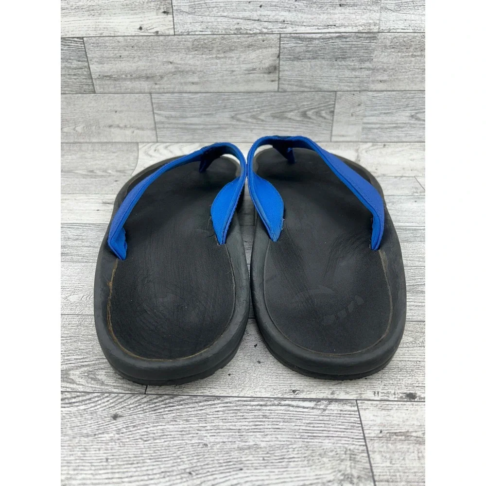 Olukai Ohana Men Flip Flops Blue Black Sandals 10110A-AH40 Size 11